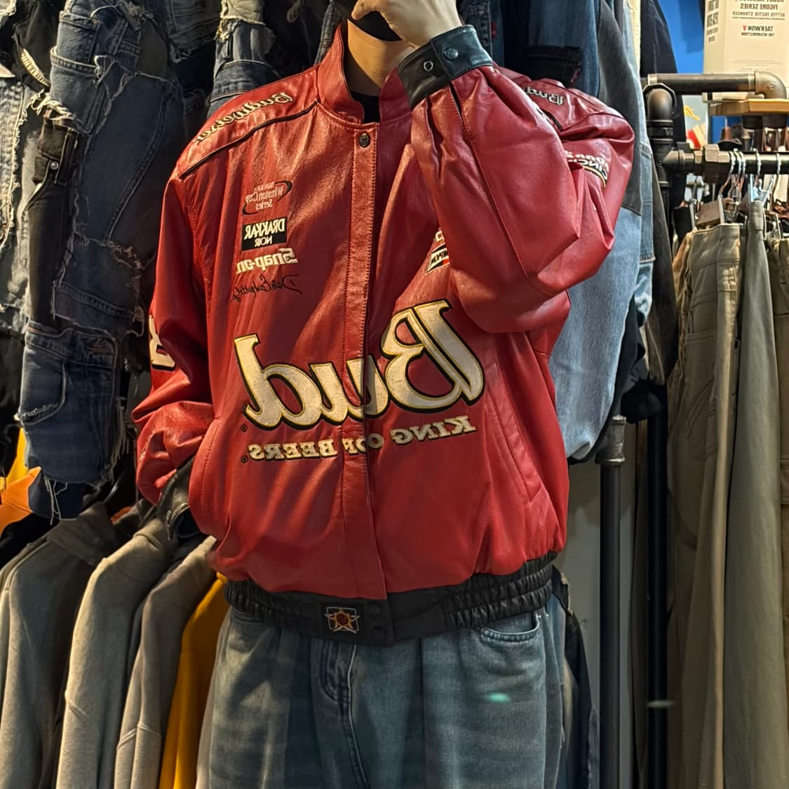 [No.9] JH Design 버드 와이저 레더 레이싱자켓 상품이미지6