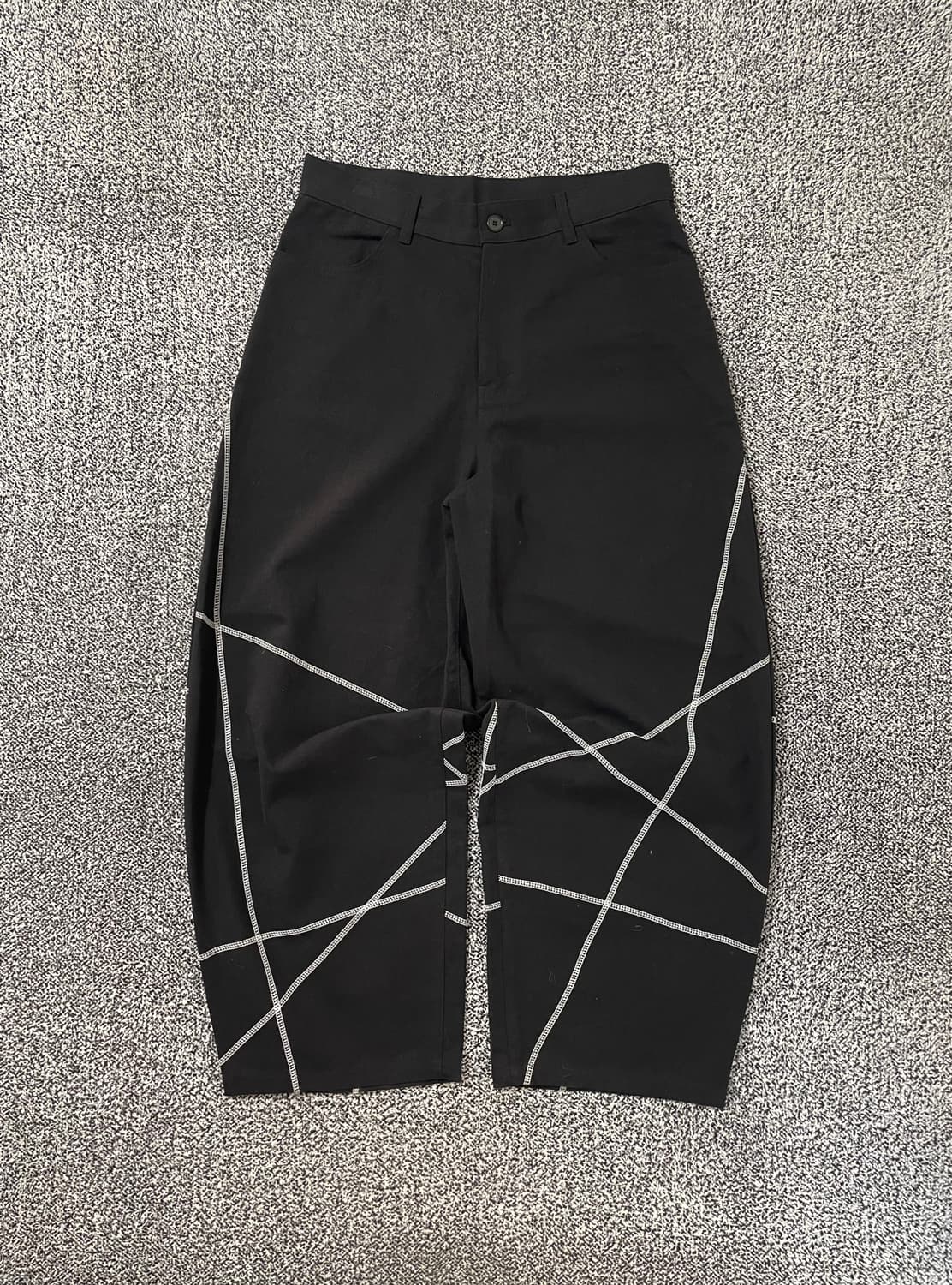 빈티지9. 노메뉴얼 S.L 와이드팬츠 스티치 포인트 데님팬츠 블랙 청바지 상품이미지1