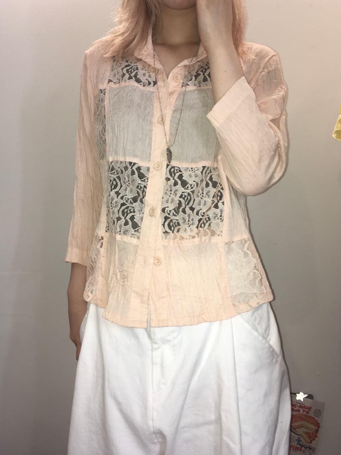 jpn vintage 코랄 레이스 자켓 상품이미지3