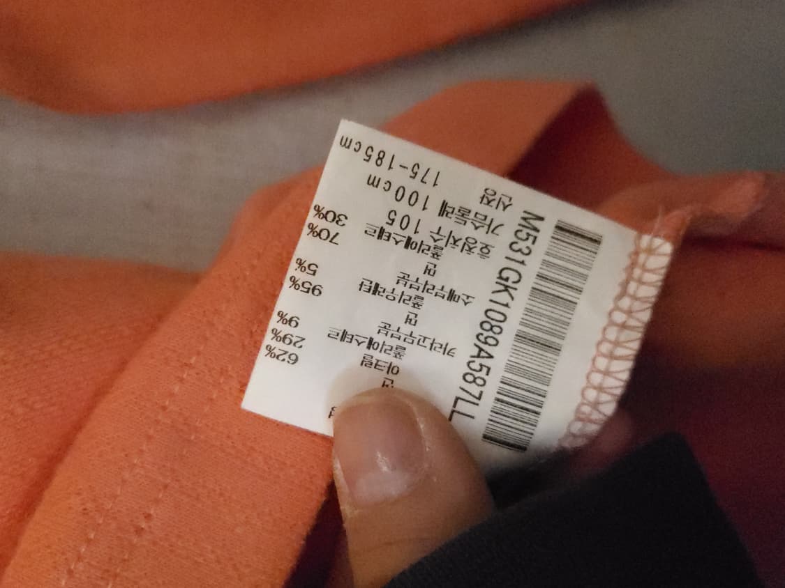 먼싱웨어 주황색 긴팔 폴로티셔츠 L 상품이미지7