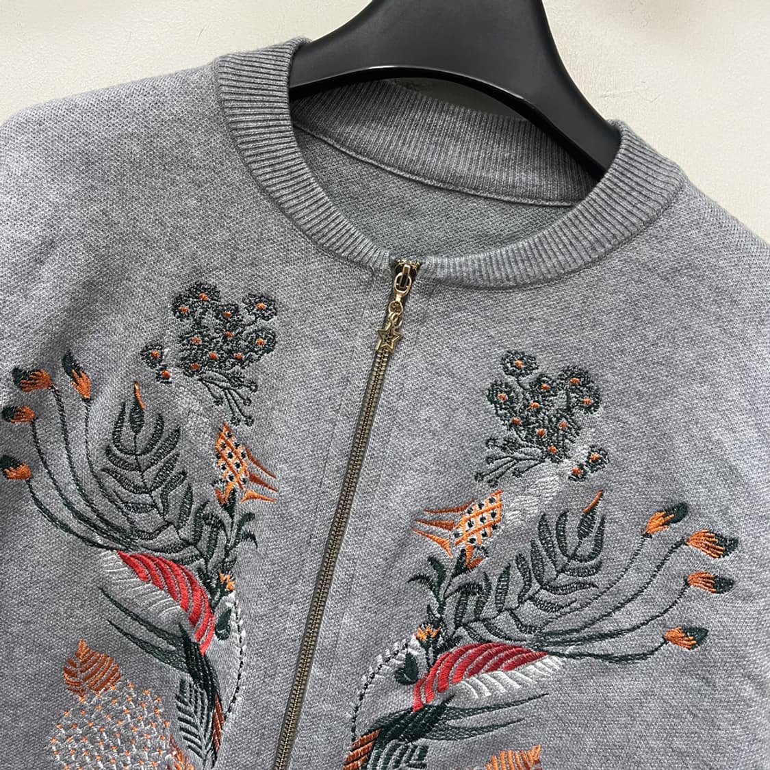 VTG 빈티지 플라워 자수 니트 집업 가디건 FREE 상품이미지3
