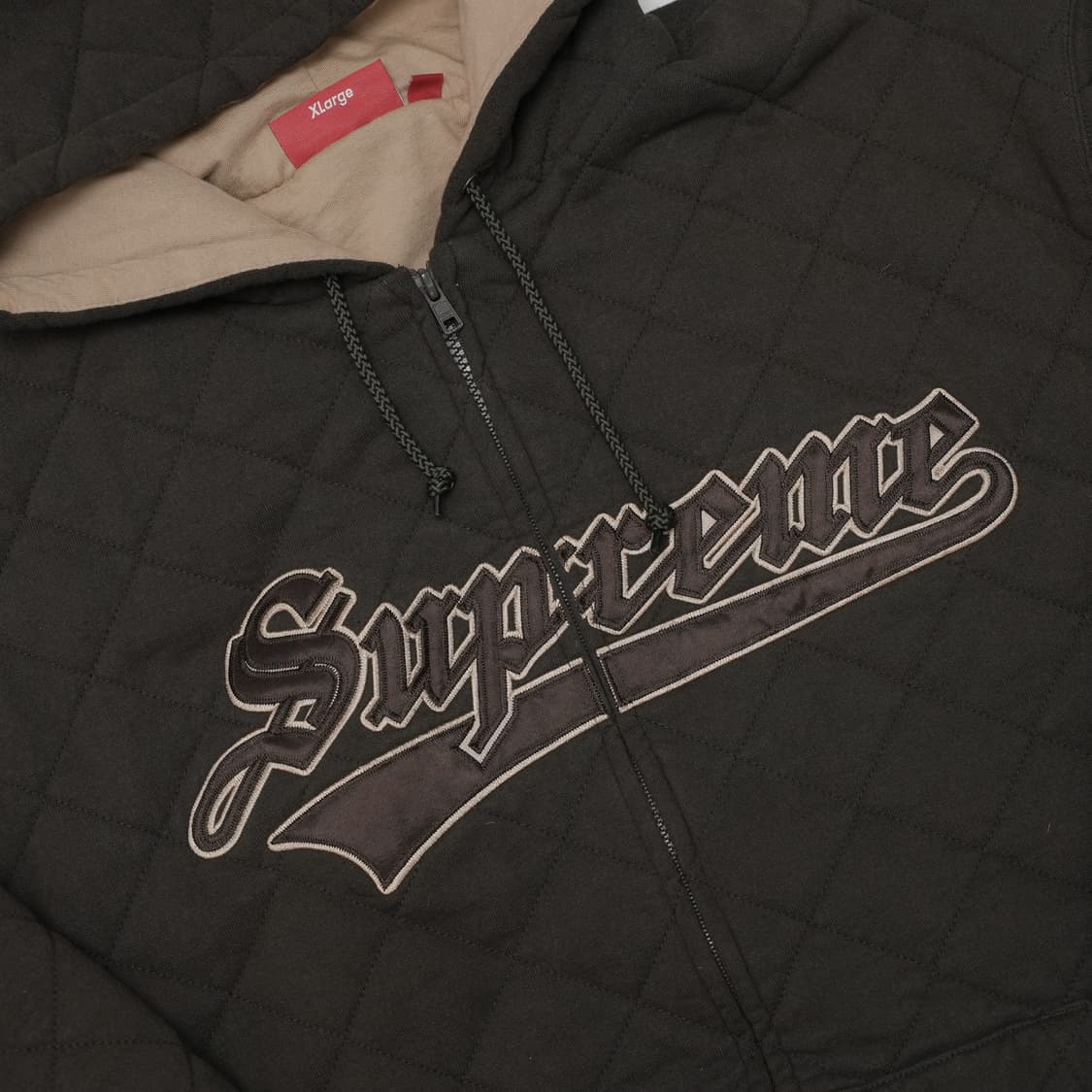[XL] 슈프림 퀄티드 집업 후드 다크 브라운 상품이미지2