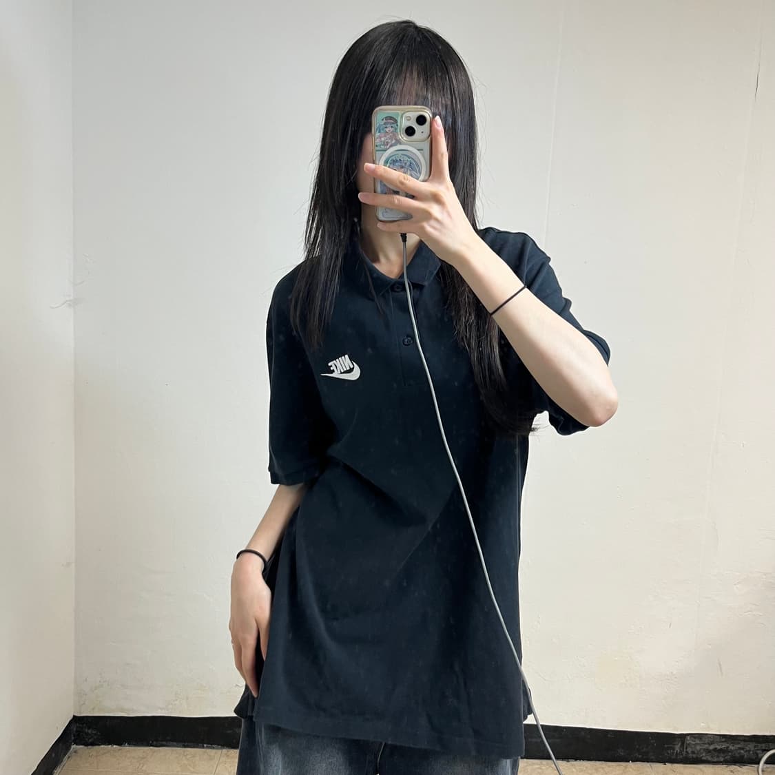 Nike Black Collar T-Shirt 상품이미지1