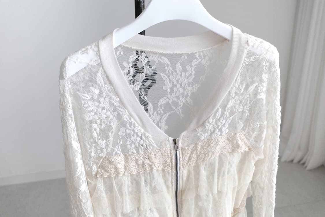 lace see-through zip-up  상품이미지3
