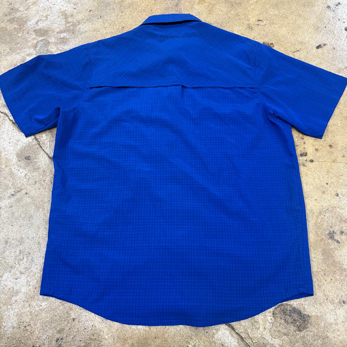 [정품/M] 마무트 블루 체크패턴 반팔 셔츠 b14 상품이미지3