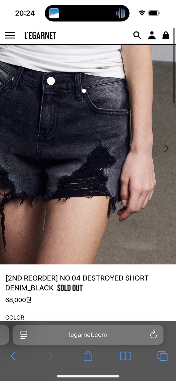 르가넷 SHORT DENIM_BLACK 상품이미지2