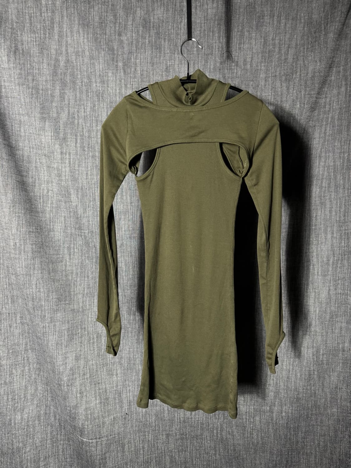 헬무트랭 그린 리브 니트 미니드레스 상품이미지5