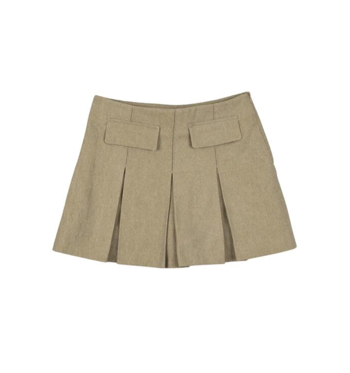 포켓 플리츠 미니스커트 베이지 상품이미지1