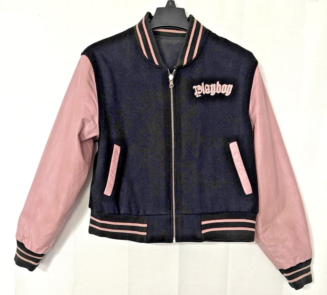 플레이보이 토끼 리버서블 가죽 바시티 자켓 상품이미지2