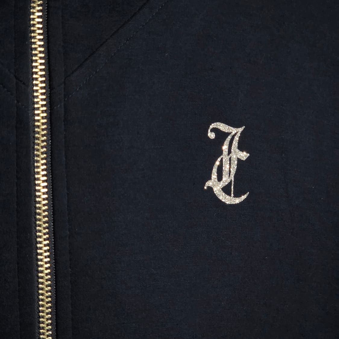 Y2K 쥬시꾸뛰르 네이비 오버핏 큐빅 후드집업 상품이미지4