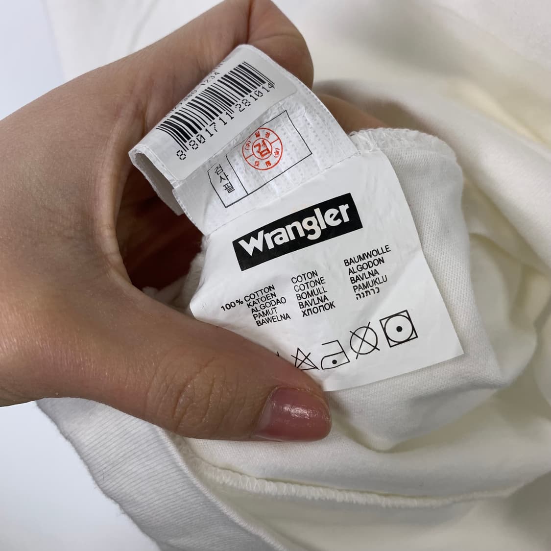 랭글러 화이트 슬리브 후드티 상품이미지7