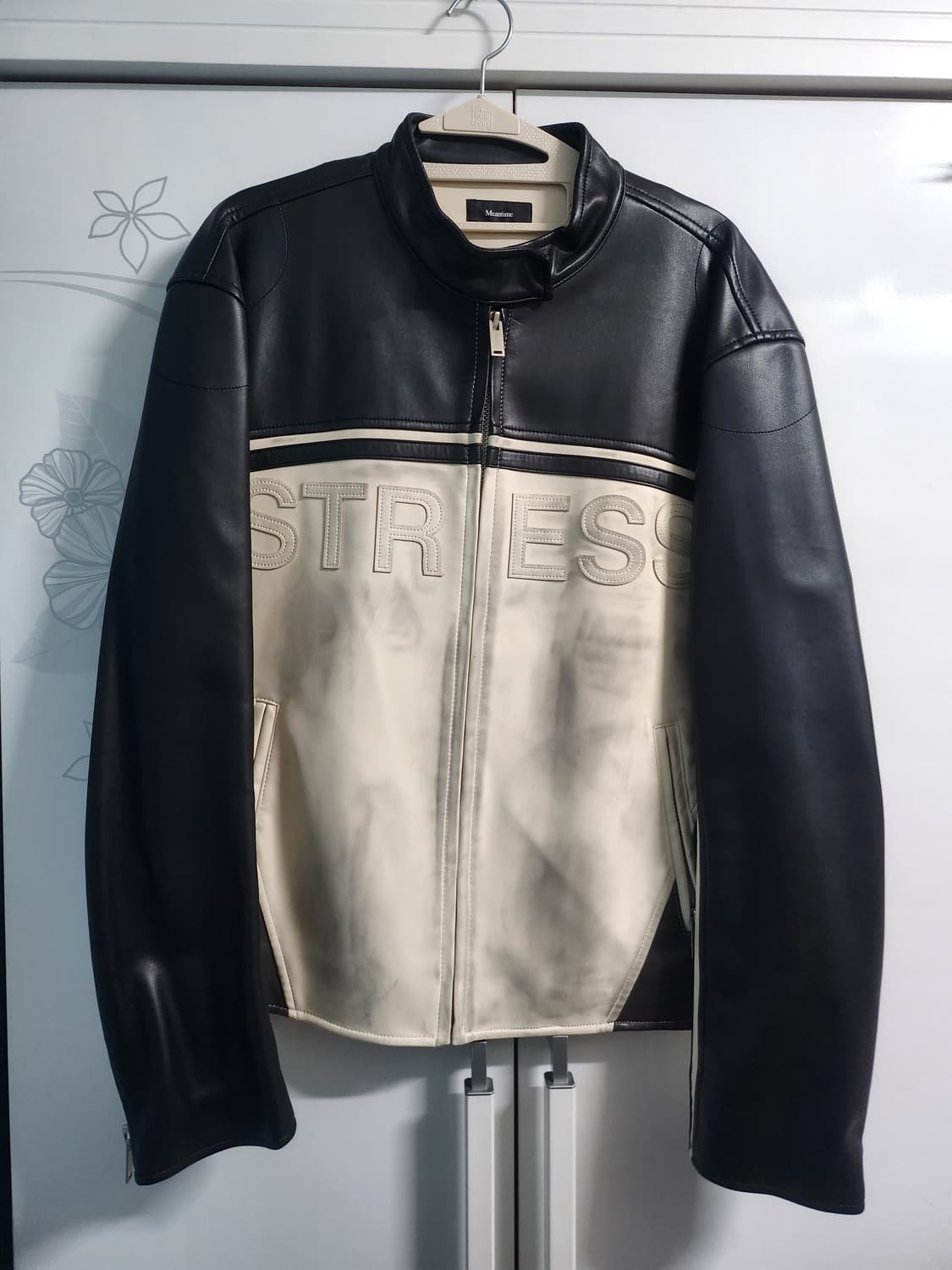 민타임 모터사이클 비건 레더 자켓 더티블랙 상품이미지4