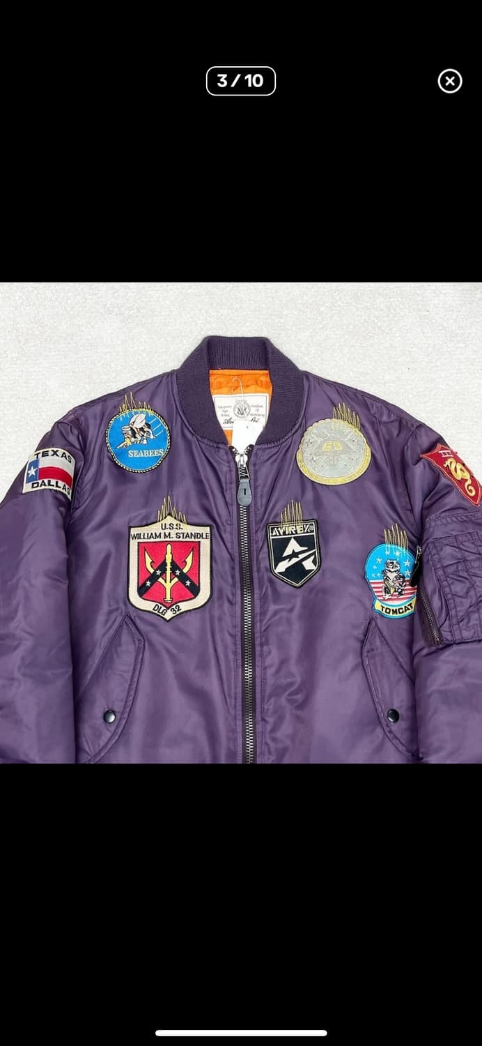 재팬 아비렉스 퍼플 탑건 패치 MA-1 상품이미지3