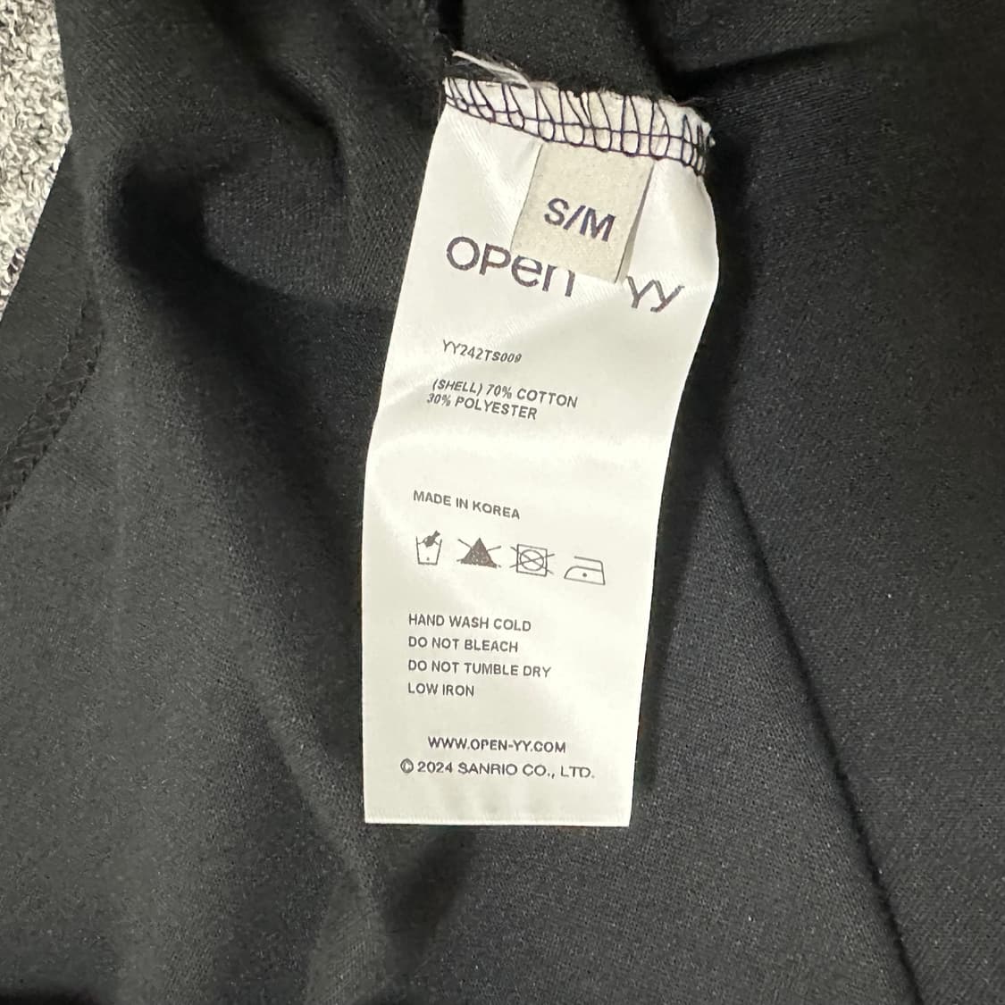 s/m 사이즈) Open yy 헬로키티 오픈와이와이 반팔 티셔츠 블랙 상품이미지4