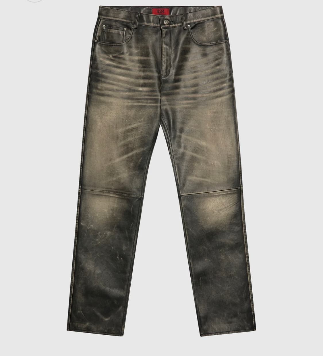 (48) 424 파이브포켓 레더 팬츠 상품이미지1