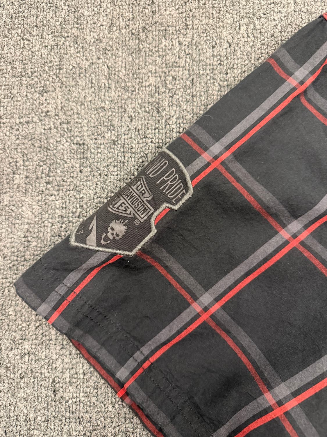 XL)할리데이비슨 빈티지 앤 프라이드 체크 포캣 반팔 셔츠 상품이미지4