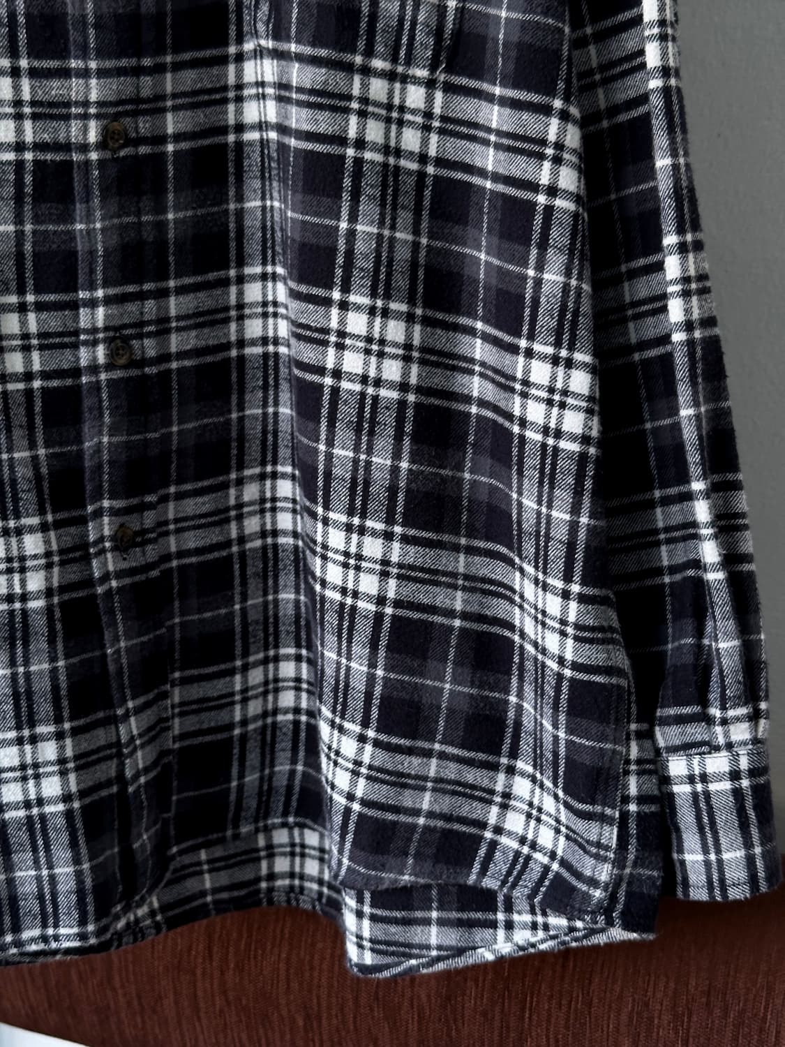 Brushed cotton nel check shirt 상품이미지3