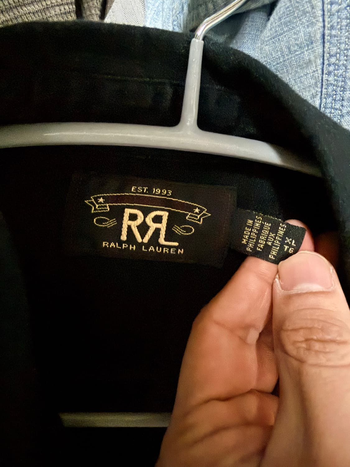 더블알엘 데님 웨스턴셔츠 블랙 xl 상품이미지2