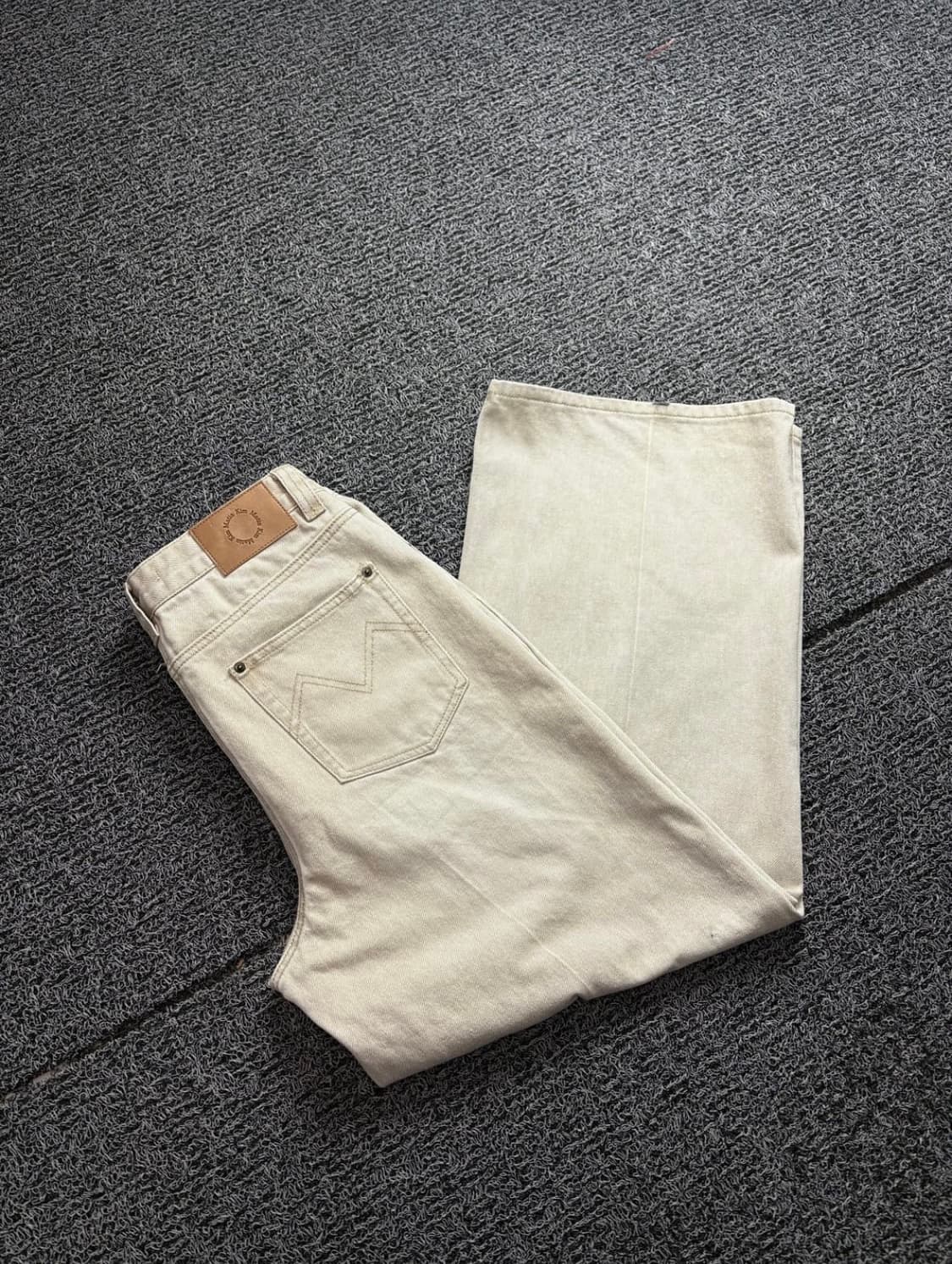 마뗑킴 아카이브 미니멀 와이드 데님 팬츠 아이보리 4176 상품이미지1