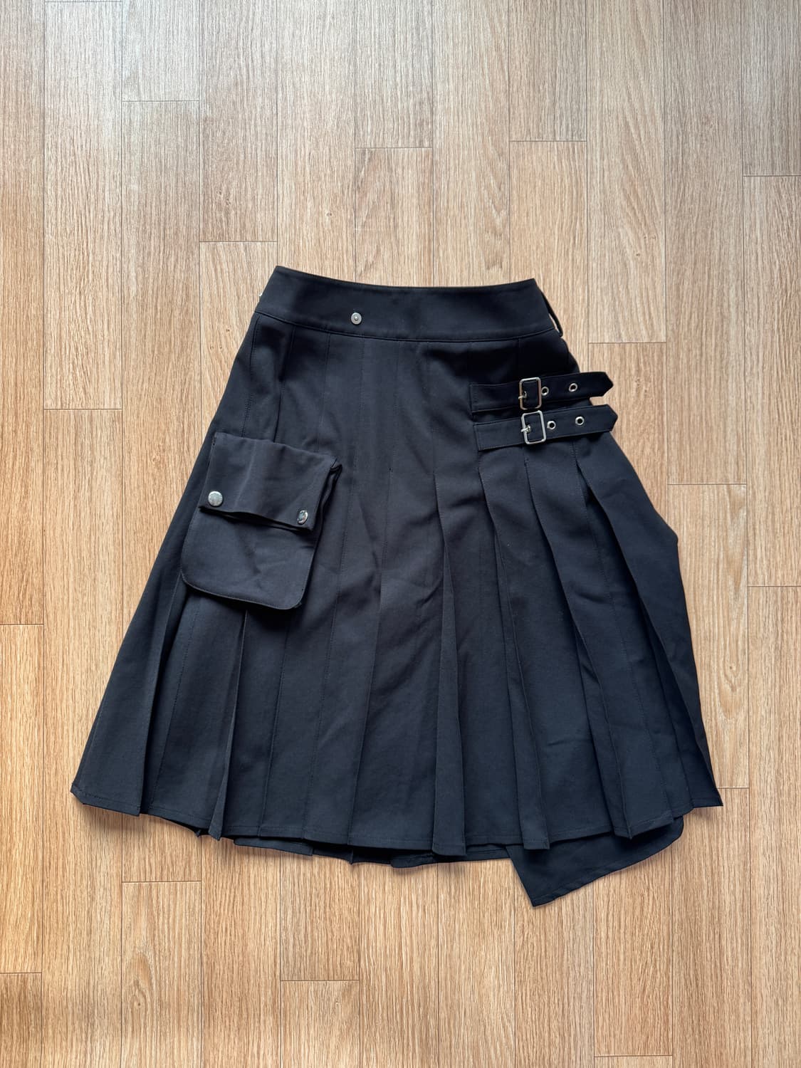 오픈 와이와이 플리츠 카고 포켓 킬트 미디 스커트 상품이미지1
