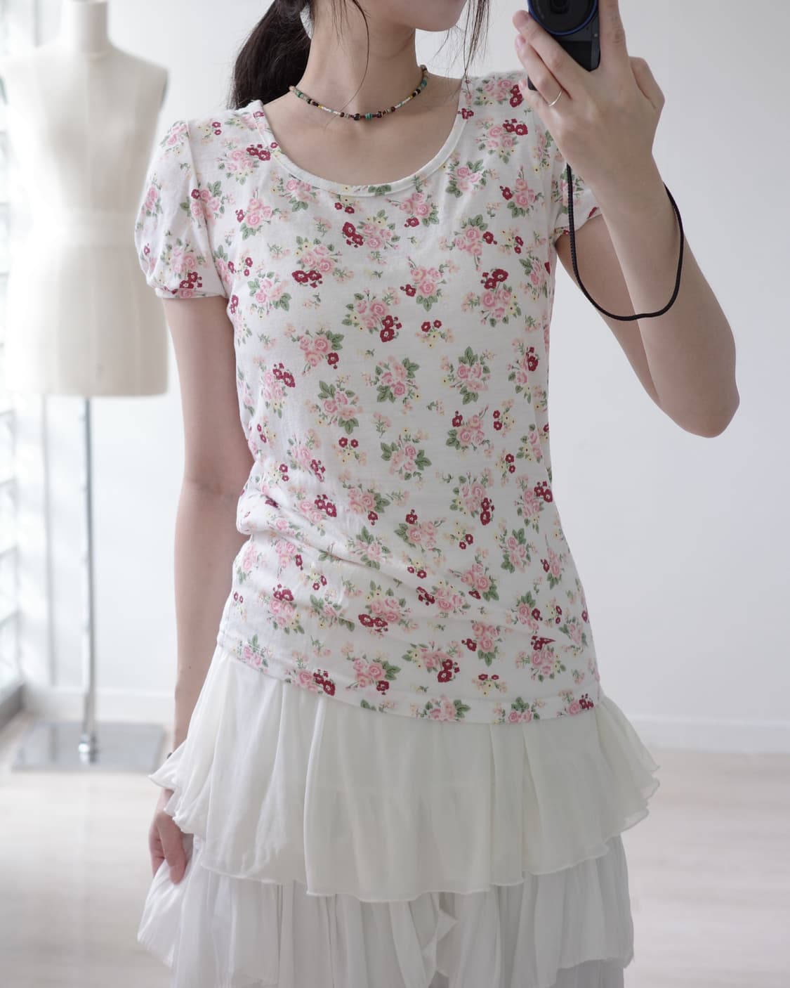  Organic floral half tee-shirts 상품이미지2
