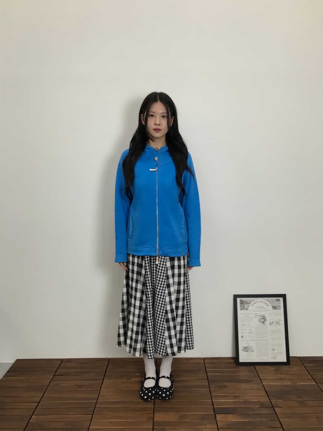 VM Sky Blue Cotton Zip Hoodie 상품이미지1