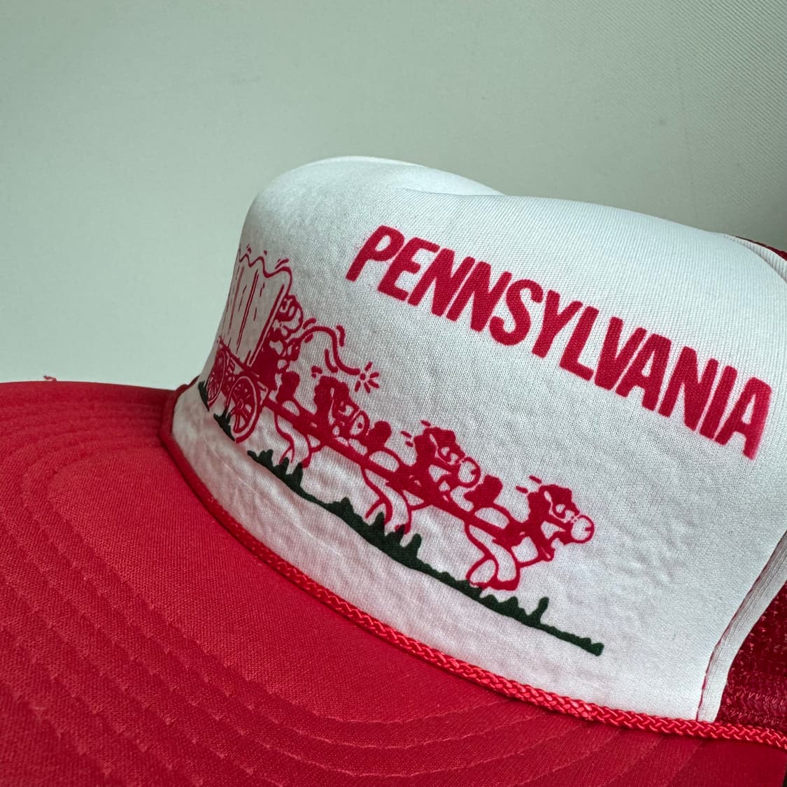 USA 빈티지 모자 볼캡 vintage cap 트러커 메쉬 레드 상품이미지3