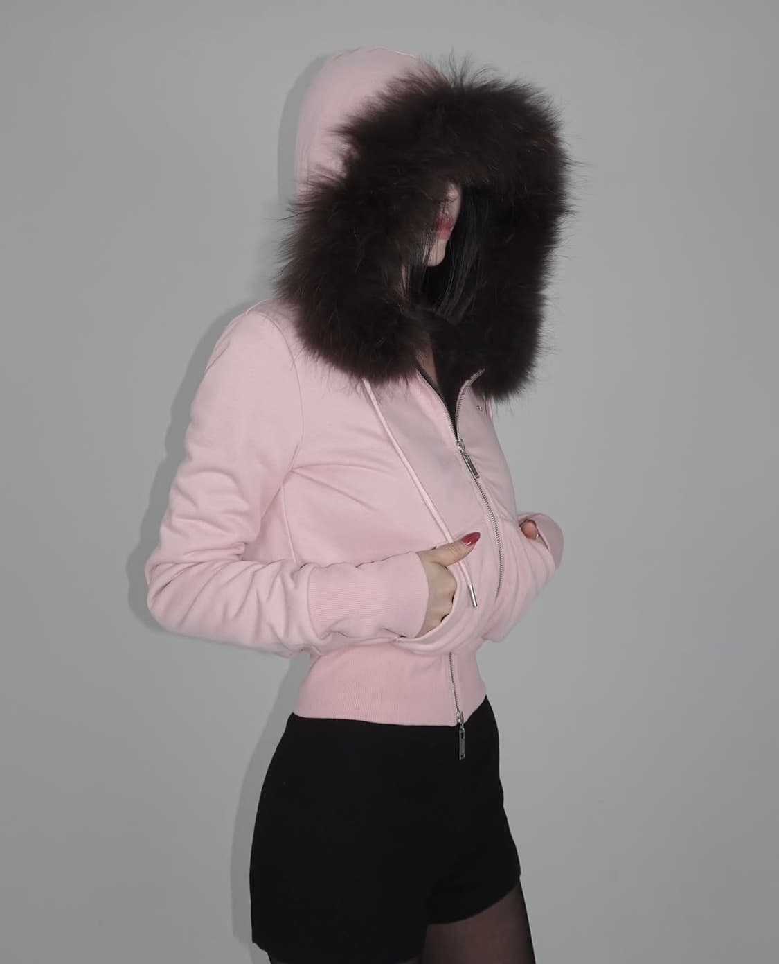 페일제이드 울프죠 후디 베이비핑크 상품이미지4