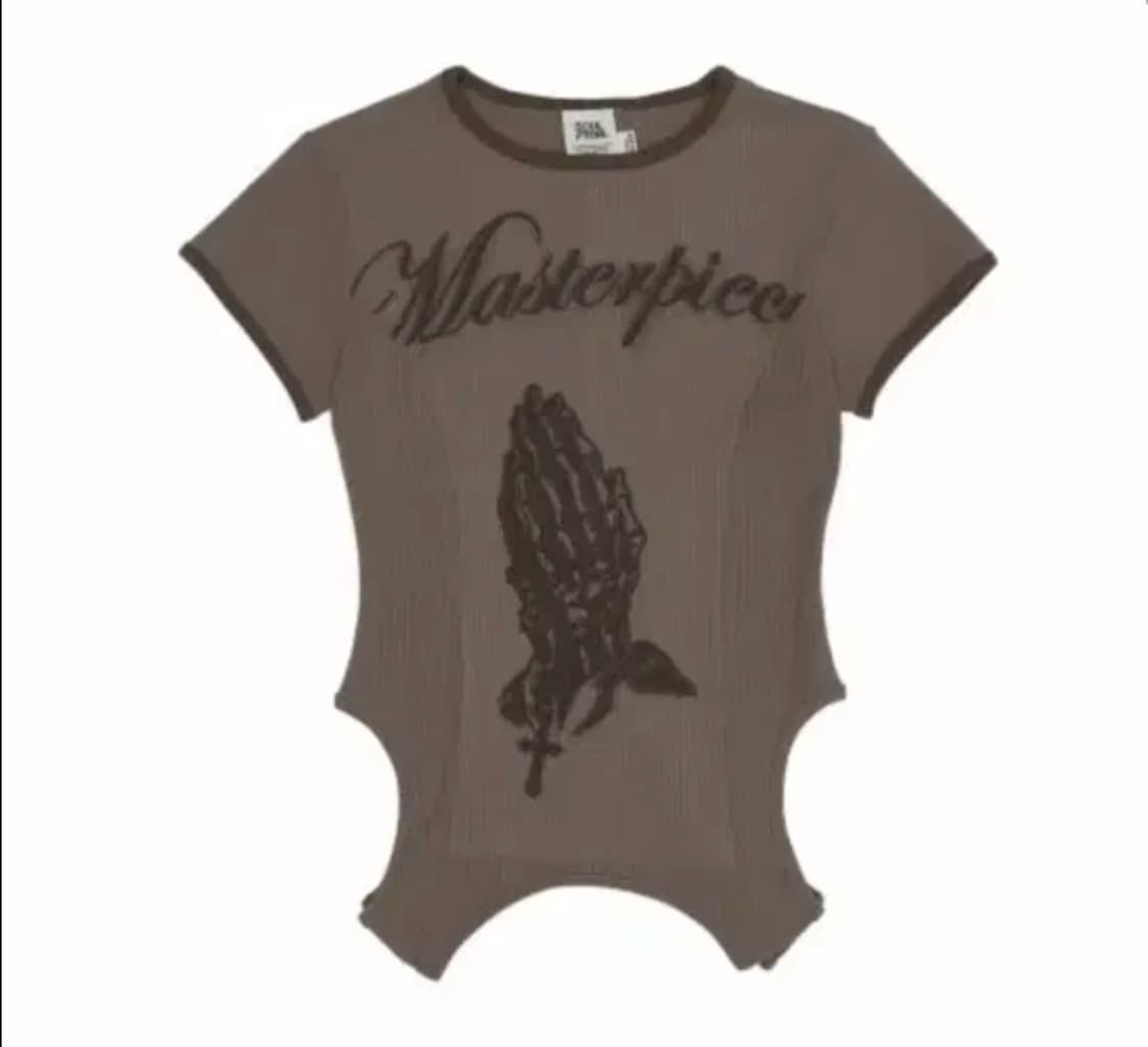 [단종,착샷]스컬프터 Masterpiece 코르셋 라인 크롭탑 티셔츠 탑 상품이미지2
