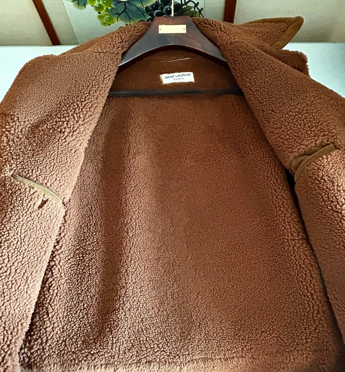 생로랑 코듀로이 무스탕 코트 상품이미지5