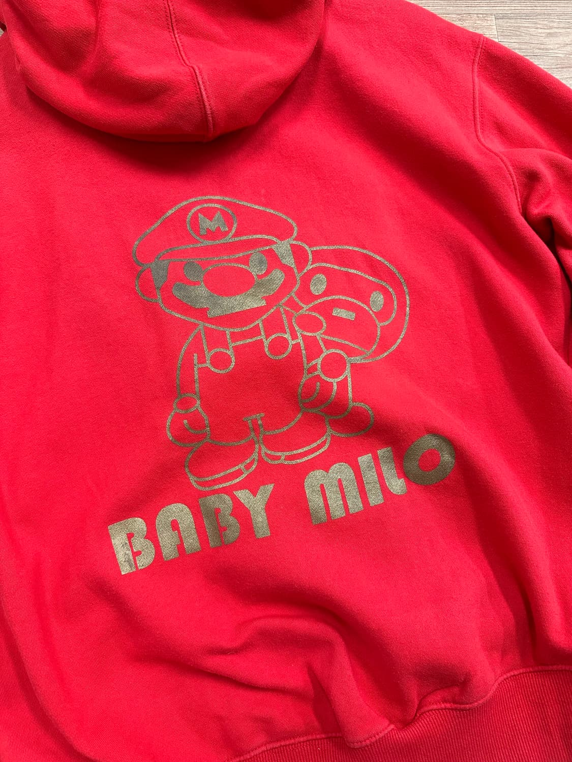 (XL)베이프 베이비마일로x슈퍼마리오 후드 집업 상품이미지10