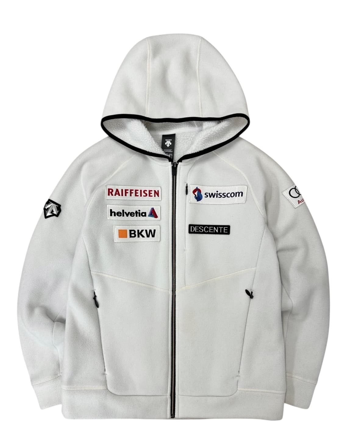 데상트 아우디 기모 후드집업 화이트 (M) 상품이미지1