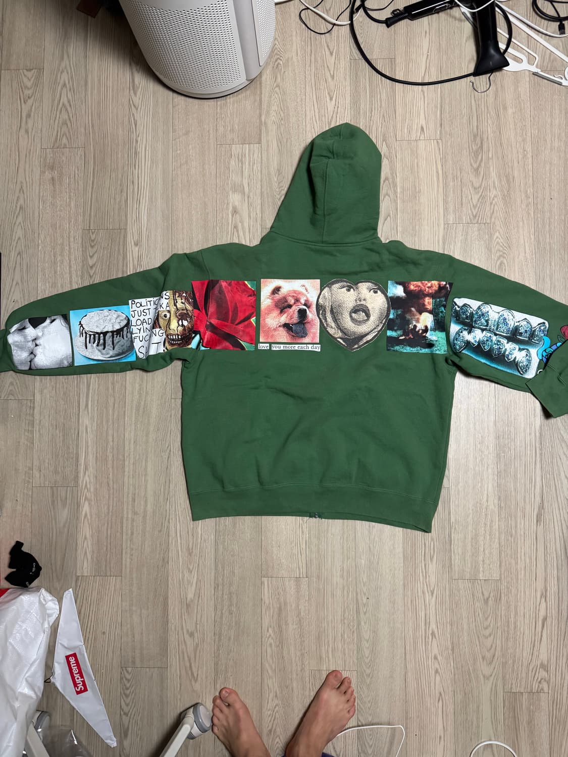 슈프림 스프레드 집업 후드 더스티 그린 24SS 상품이미지5