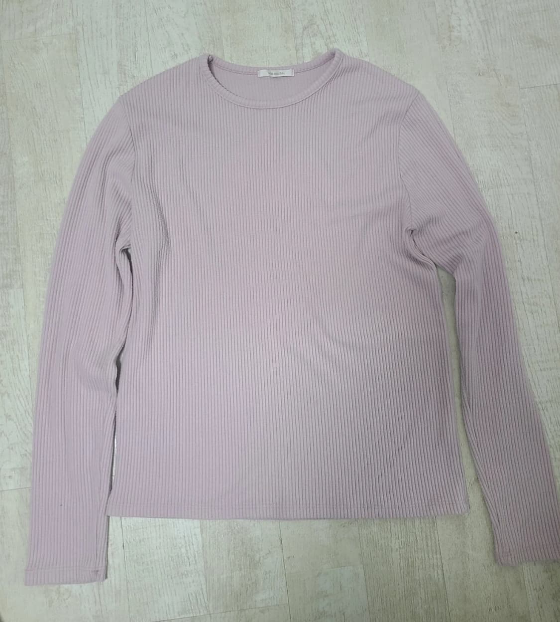 분홍색 골지 면 티 상품이미지1