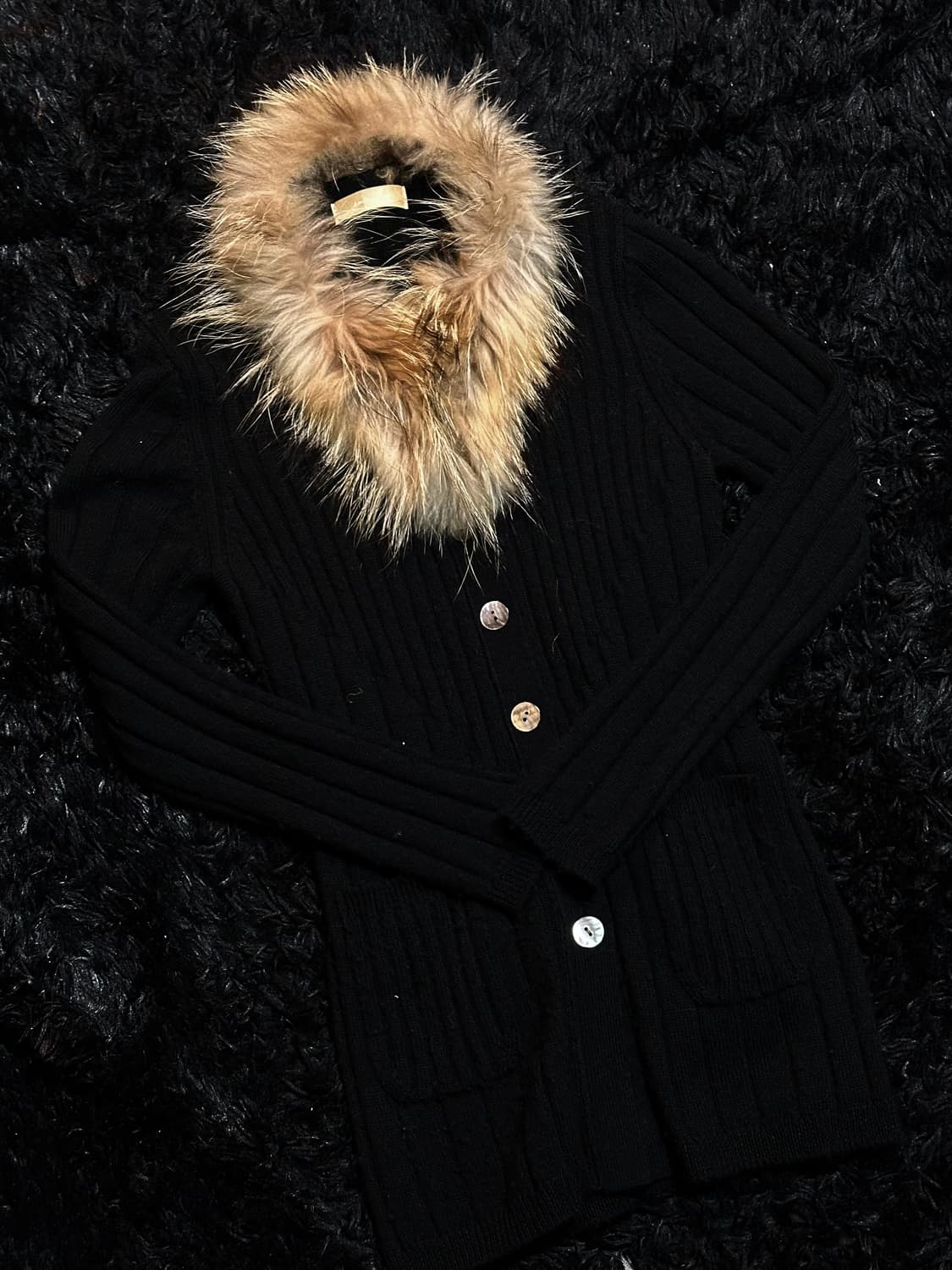 Fur knit cardigan 상품이미지1