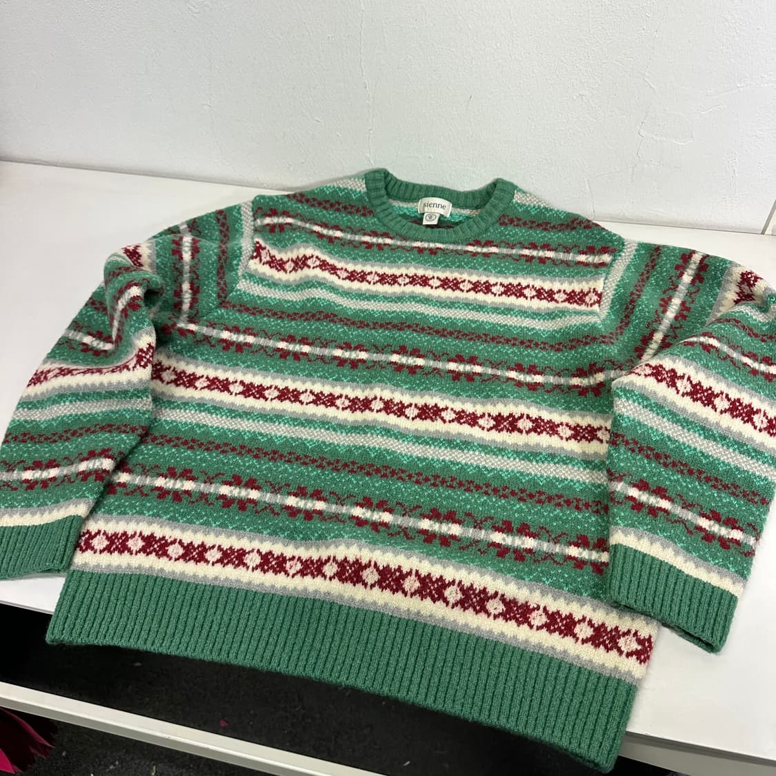 우먼FREE SIENNE 시엔느 민트 자카드 니트 상품이미지3