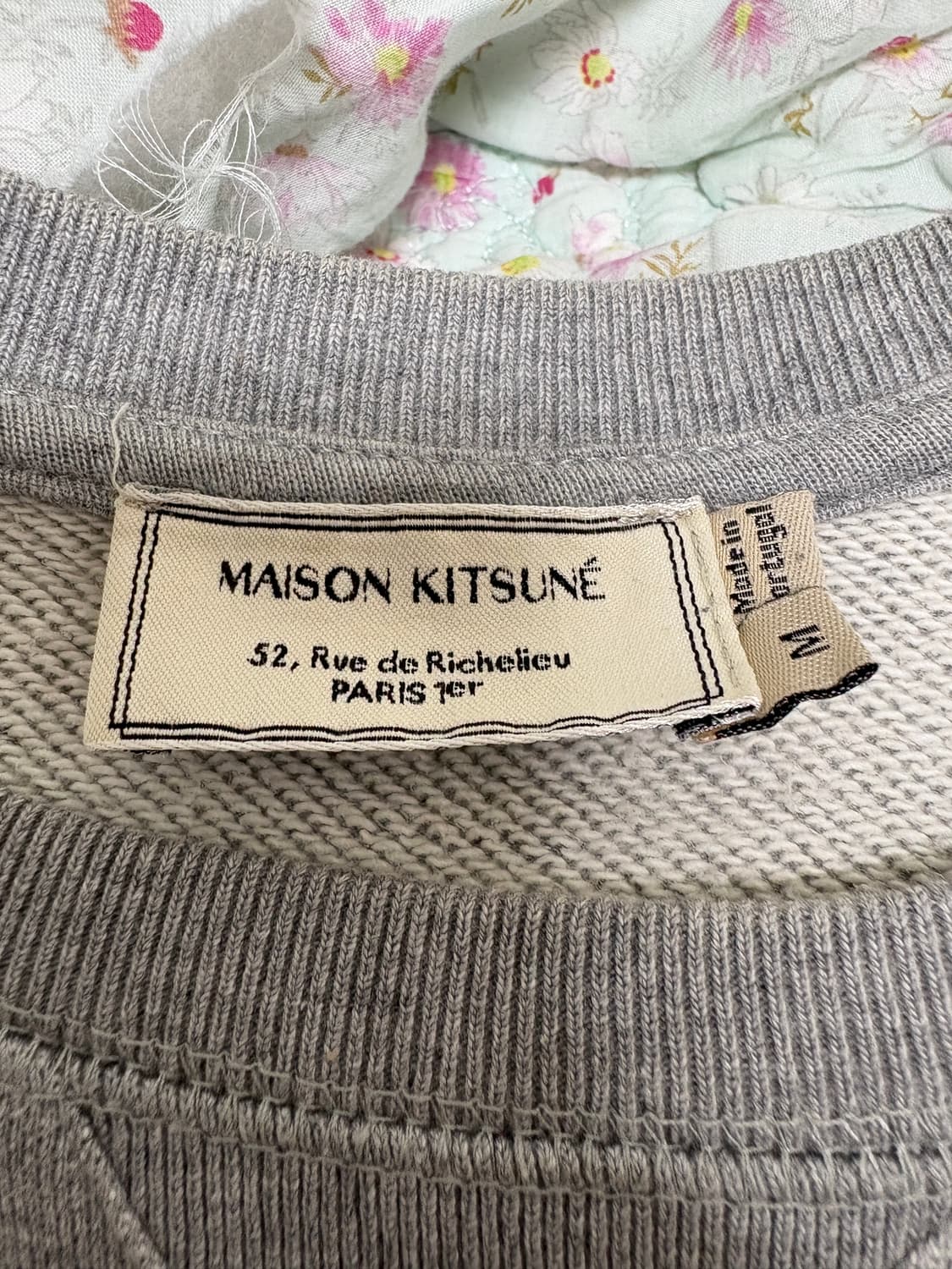 메종키츠네 그레이 맨투맨 티셔츠 국문탭 M(100-105) 상품이미지3