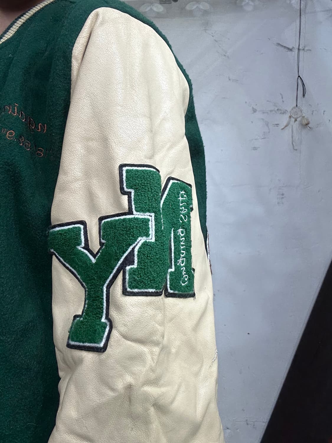 자라 그린 가죽 자수 바시티 야구 잠바 봄버 점퍼  상품이미지4