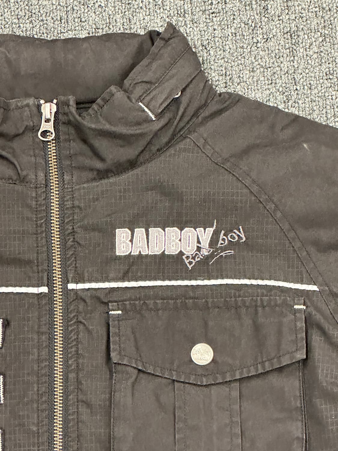 150)Bad Boy 빈티지 리플렉티브 멀티 포켓 블랙자켓 상품이미지5