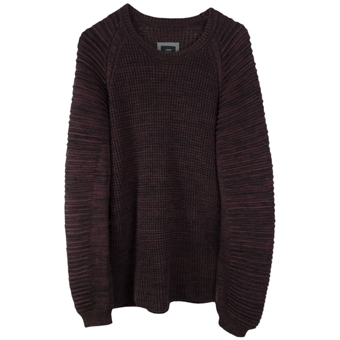 [지스타 로우] 주름 짜임 슬리브 레글런 니트 챠콜 M19288 상품이미지2