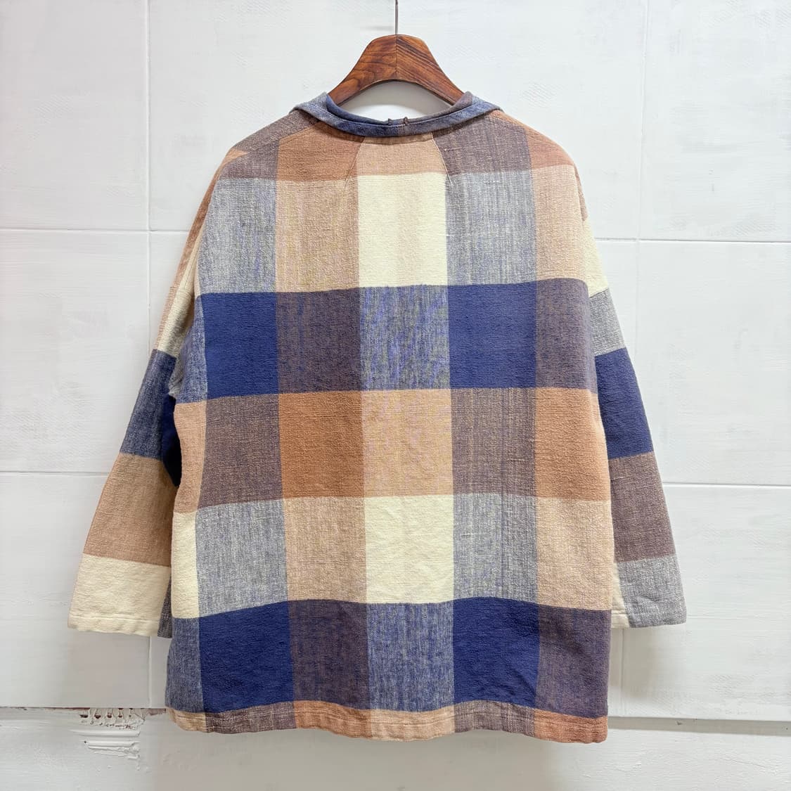 코튼 체크 오버핏 자켓 Made in INDIA 상품이미지4