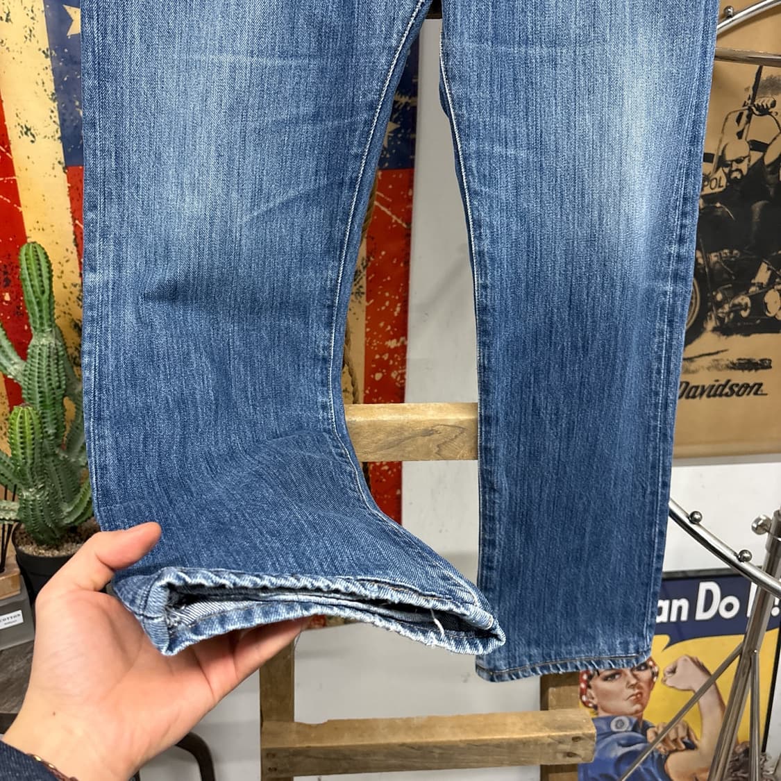 리바이스 501 오리지널 스트레이트 슬러버 워싱 데님팬츠 N903 상품이미지4