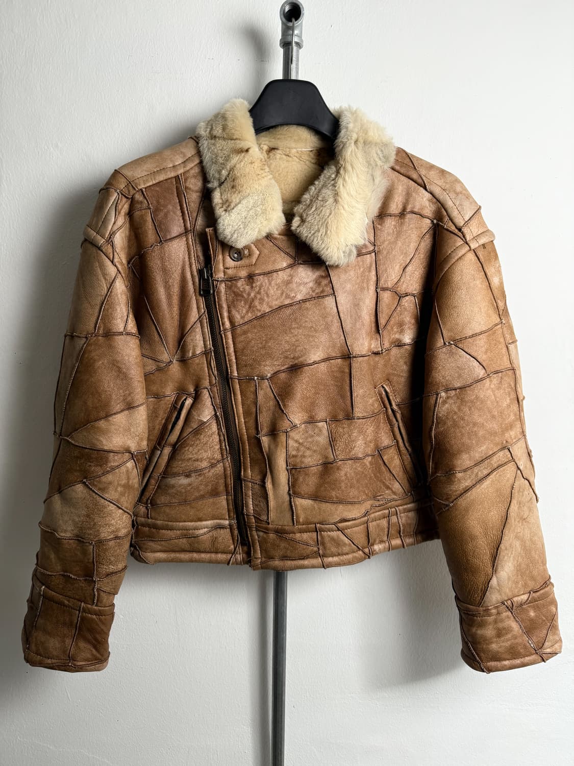 Vintage Sheepskin Patchwork Jacket 상품이미지4