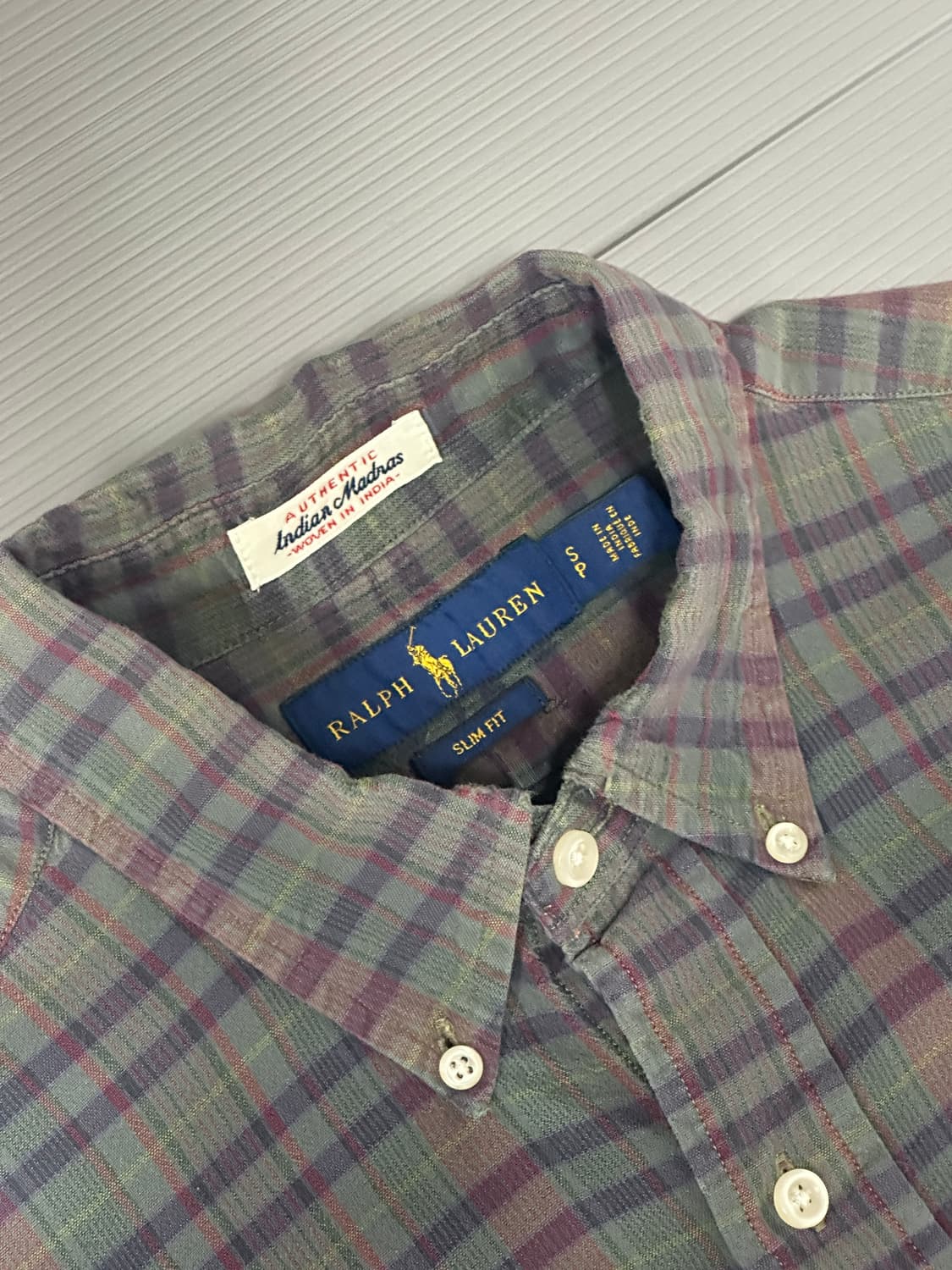 폴로 랄프로렌 슬림핏 체크 긴팔 셔츠 S 상품이미지4