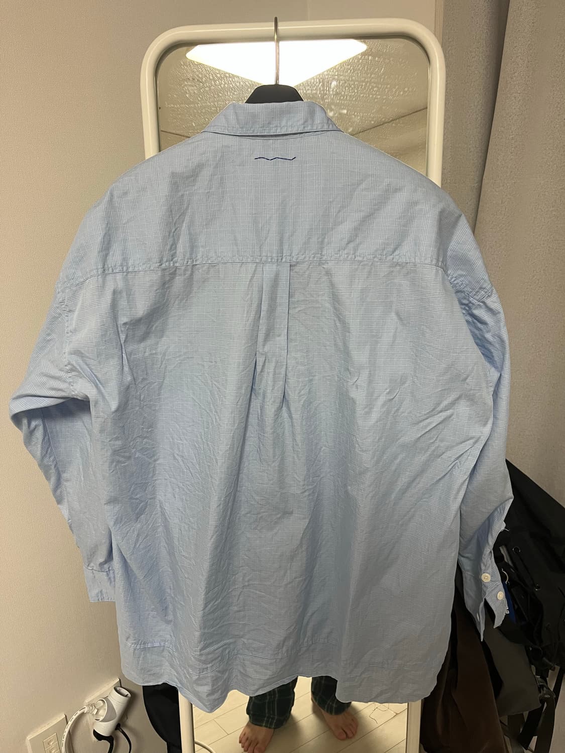 아더에러 블루 체크 셔츠 상품이미지2