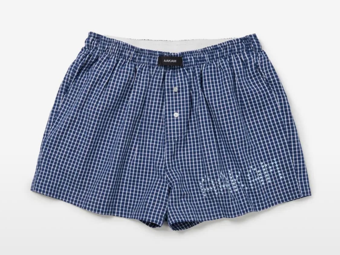 아캄 Check Boxer Navy 새깅 팬티 상품이미지1