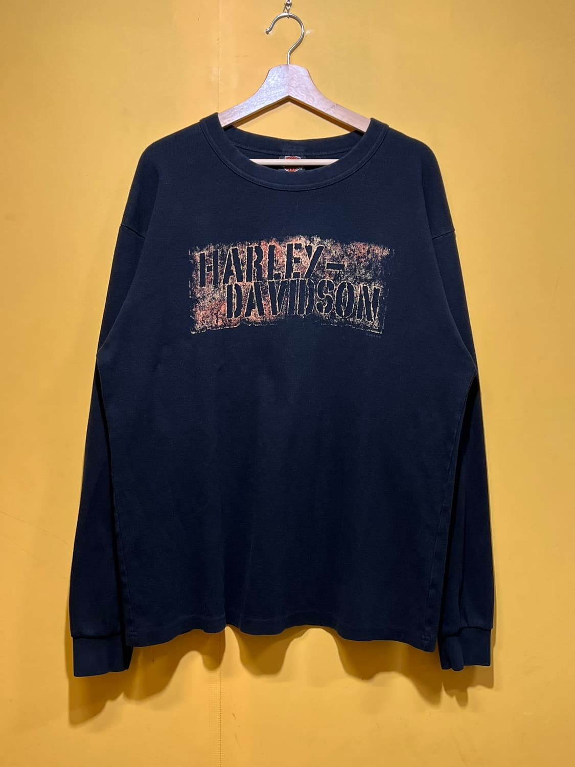 [XL] 할리데이비슨 USA 빈티지 써멀 와플 맨투맨 스웻셔츠 상품이미지1