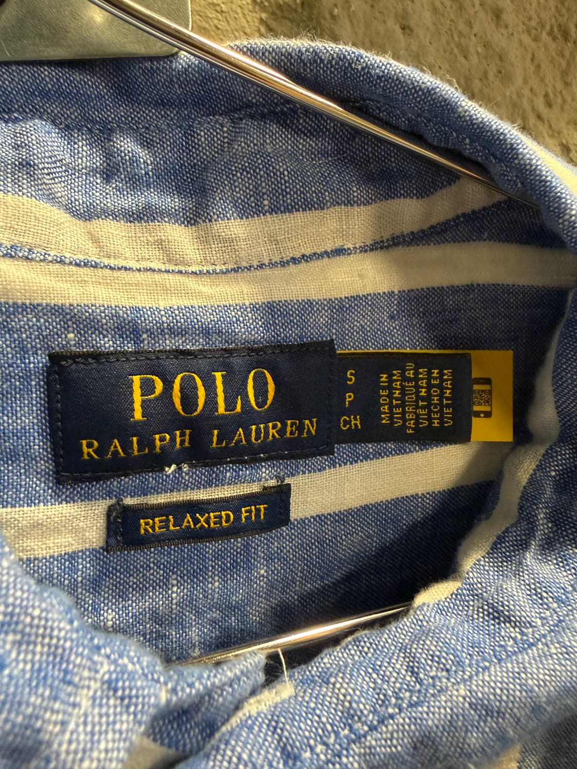 폴로 랄프로렌 린넨 스트라이프 셔츠 블루 S 상품이미지4
