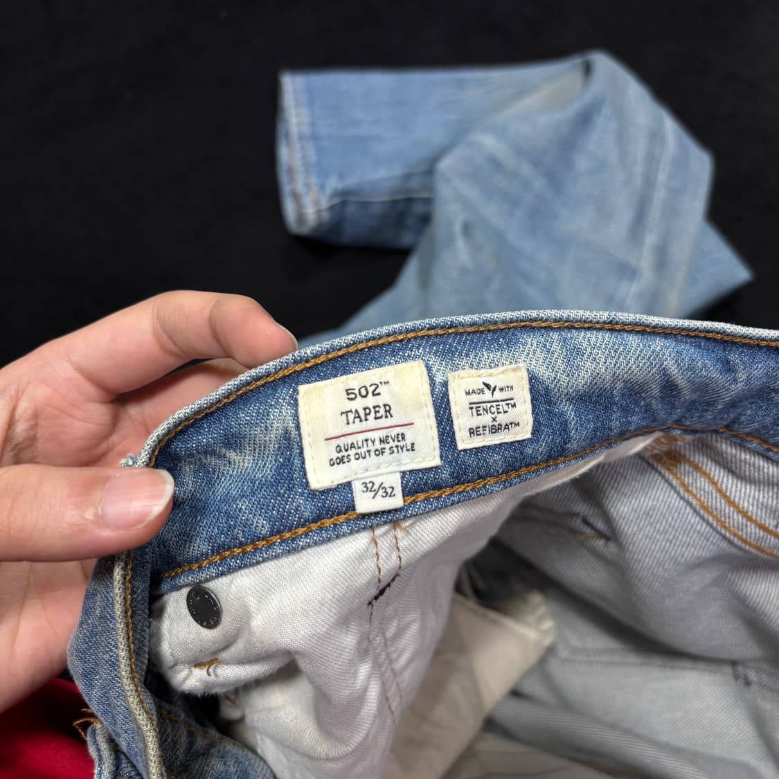 32 리바이스502 MADE & CRAFTED 블루탭 셀비지 데님팬츠 상품이미지5