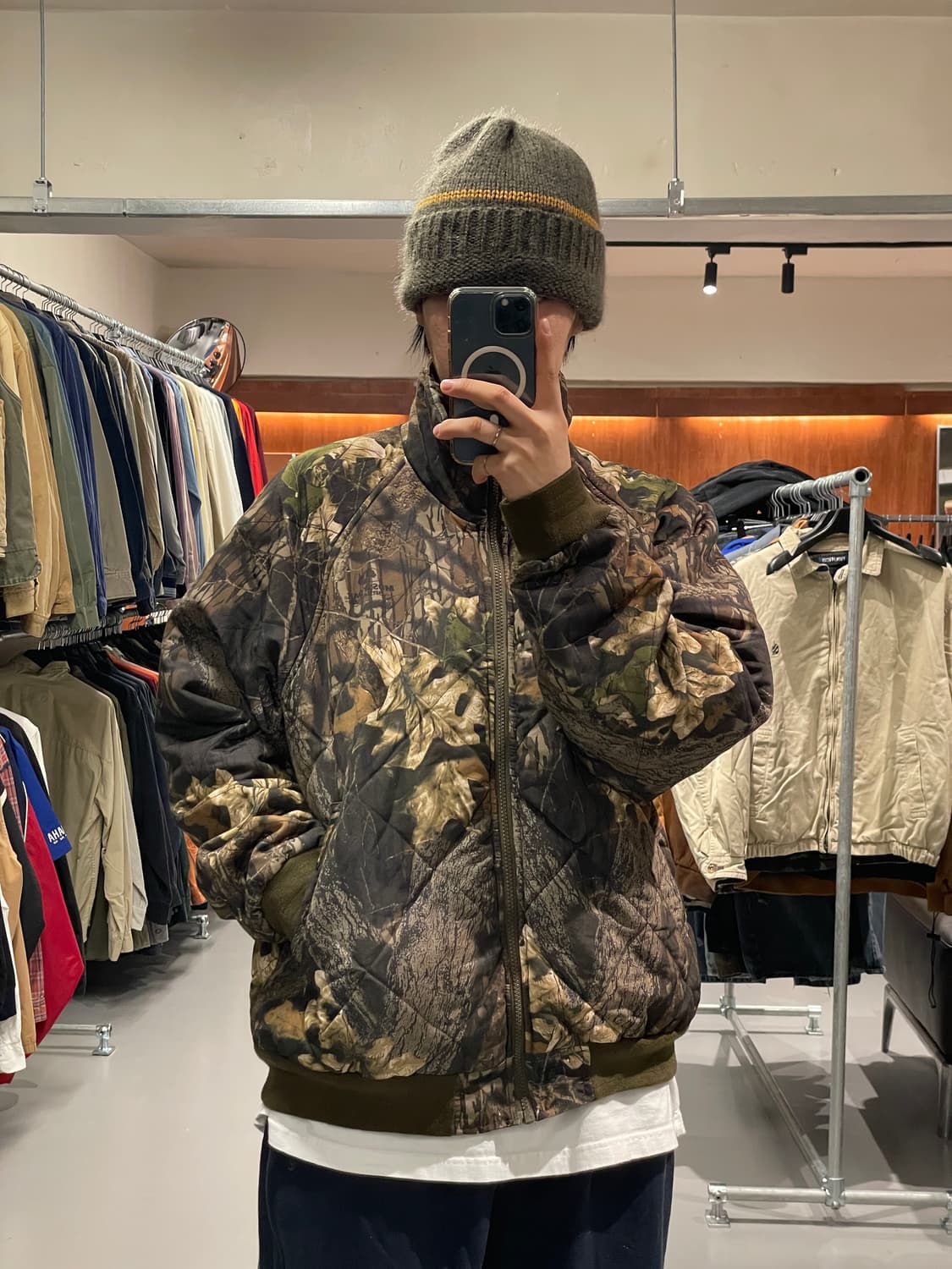 빈티지 리얼트리 리버시블 퀼팅 자켓 (Mossy oak)    상품이미지1